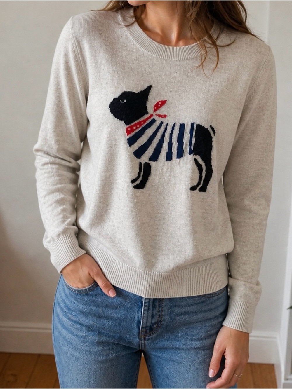 Banana Republic French Bulldog Lightweight Sweater